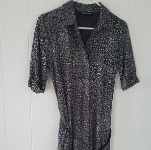 Jones New York Shirt-Waisted Print Dress